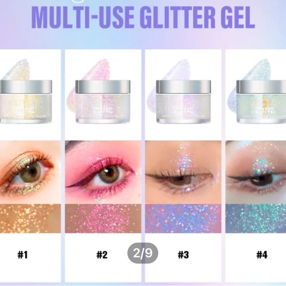 LAKERAIN GLITTER ZONE MULTI USE BODY GLITTER GEL #02 & 03 2 PK SEALED NEW - Picture 4 of 16